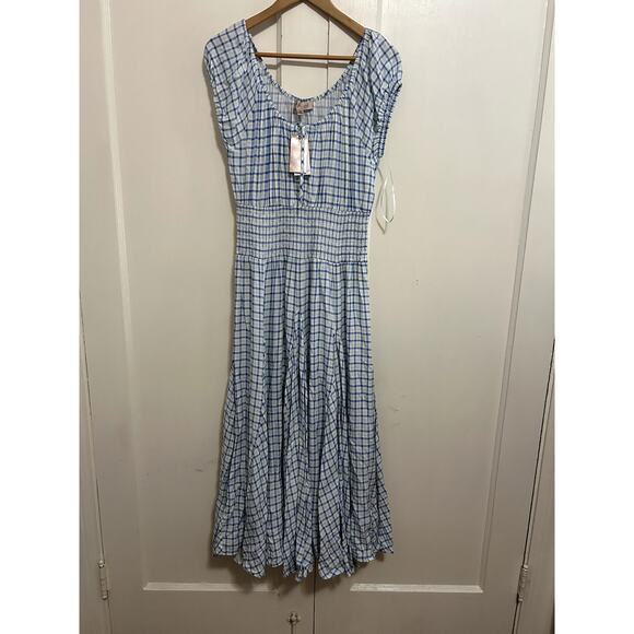 NWT Philosophy Women's Peasant Tie Front Scoop Neck Dress Retail $98 Size Large - Picture 2 of 8